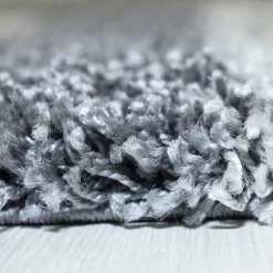 Gala Rund Shaggy tæppe Ternet - Grå