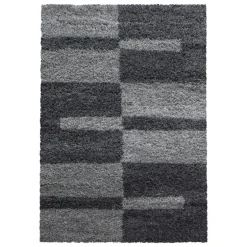 Gala Shaggy tæppe Ternet - Grå