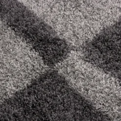 Gala Shaggy tæppe Ternet - Grå