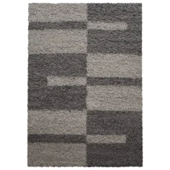 Gala Shaggy tæppe Ternet - Brun