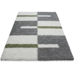 Gala Shaggy tæppe Ternet - Grøn