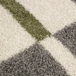 Gala Shaggy tæppe Ternet - Grøn