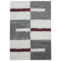 Gala Shaggy tæppe Ternet - Rød