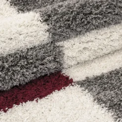 Gala Shaggy tæppe Ternet - Rød