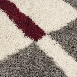 Gala Shaggy tæppe Ternet - Rød