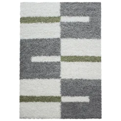 Gala Shaggy Tæppeløber Ternet - Grøn