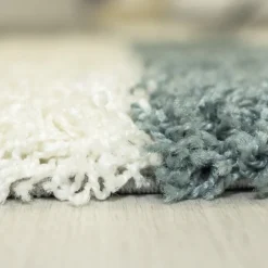 Gala Shaggy Tæppeløber Ternet - Turkis