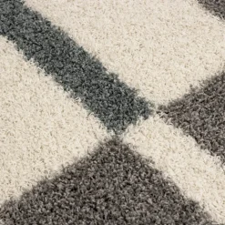 Gala Shaggy Tæppeløber Ternet - Turkis