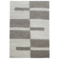 Gala Shaggy Tæppeløber Ternet - Beige