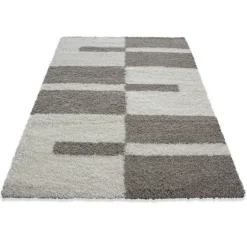 Gala Shaggy Tæppeløber Ternet - Beige