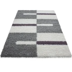 Gala Shaggy Tæppeløber Ternet - Lilla