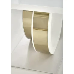 GALARDO Spisebord med udtræk, Hvid / guld