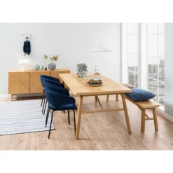 Galway spisebord 200x100 - Natur egefinér og eg