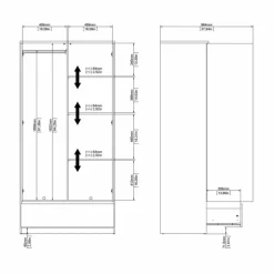 Garda klædeskab 99 cm 2 låger - Hvid