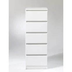 Garda kommode 5 skuffer - Hvid højglans