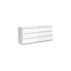 Garda kommode 6 skuffer - Hvid højglans