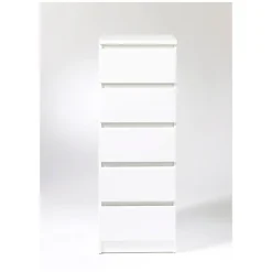 Garda kommode m. 5 skuffer - Hvid