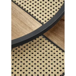 GARMINA sæt af to sofaborde, guldegetræ / Sort