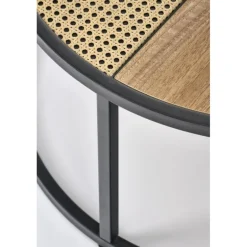 GARMINA sæt af to sofaborde, guldegetræ / Sort