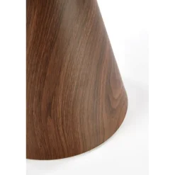 GENESIS_S sofabord Ø53cm - Hvid marmor / Valnød