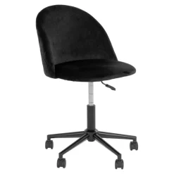 Geneve Kontorstol - Kontorstol i sort velour med black ben HN1207