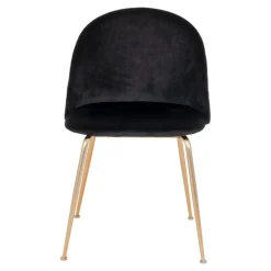 Geneve Spisebordsstol - Stol i sort velour med ben i messing look