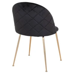Geneve Spisebordsstol - Stol i sort velour med ben i messing look