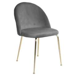Geneve Spisebordsstol Grå med ben i messing look