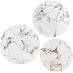 GILDA sæt med tre sofaborde, Hvid marmor / Sort