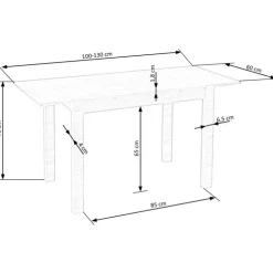 GINO Spisebord 100cm kan udvides til 130cm i Sonoma eg.