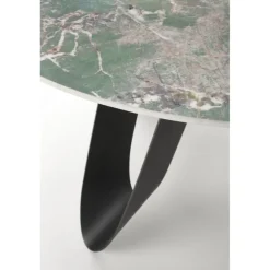 GIOVANI Rundt Bord, Grøn Marmor / Sort