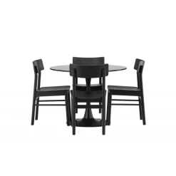 Glade bord og Montros stole spisebordssæt