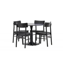 Glade bord og Montros stole spisebordssæt