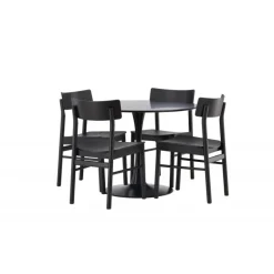 Glade bord og Montros stole spisebordssæt