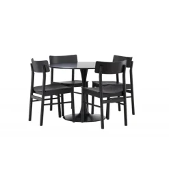 Glade bord og Montros stole spisebordssæt