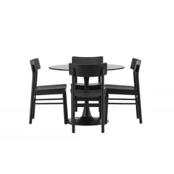 Glade bord og Montros stole spisebordssæt