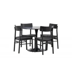 Glade bord og Montros stole spisebordssæt