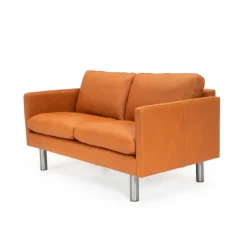 Glostrup 2 pers lædersofa Cognac