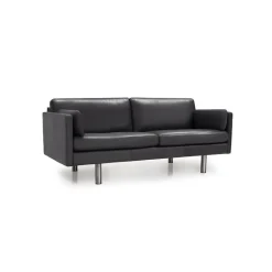 Glostrup 3 pers lædersofa sort