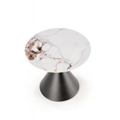 GORETTI_S sofabord Ø60cm Hvid marmor / Sort