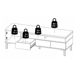 Gotland tv-bord - Hvid/Eg