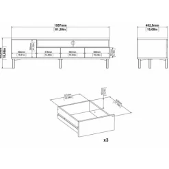 Gotland tv-bord - Sort/Valnød