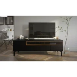 Gotland tv-bord - Sort/Valnød