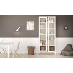 Gotland vitrine - Hvid/Eg