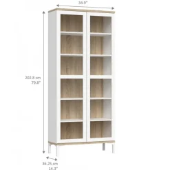 Gotland vitrine - Hvid/Eg