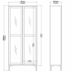 Gotland vitrine - Hvid/Eg