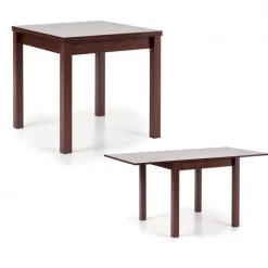 GRACJAN Spisebord med Udtræk 80-160 cm - Mørk Valnød