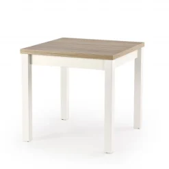 GRACJAN Spisebord med udtræk - Sonoma eg og Hvid 80-160cm