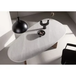 Gronvik Ovalt spisebord 180 x 90cm - Lysegrå og Mocca