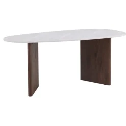 Gronvik Ovalt spisebord 180 x 90cm - Lysegrå og Mocca